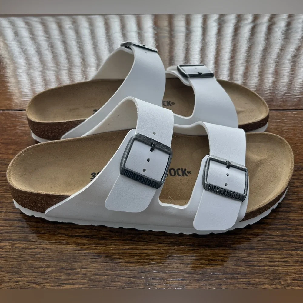 Birkenstock Arizona White Sandals - Picture 1 of 6